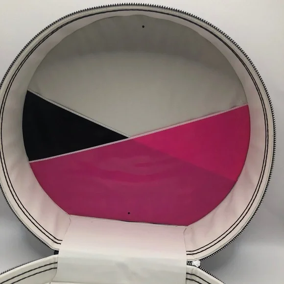 Sleek Vintage Round Zippered Cosmetic Travel Case - Picture 9 of 16